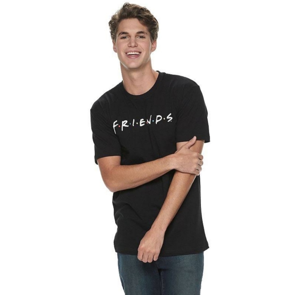 Popfunk Classic Friends TV Show Logo Black T Shirt